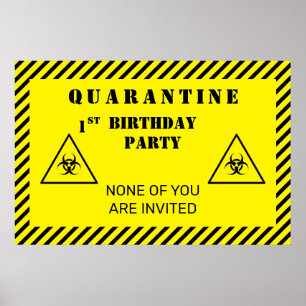 Quarantine Birthday Party Any Age Personalized Poster