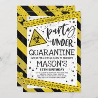 Quarantine Birthday Party Invitation Virtual Zoom