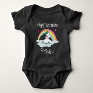 Quarantine Birthday Unicorn rainbow Baby Bodysuit