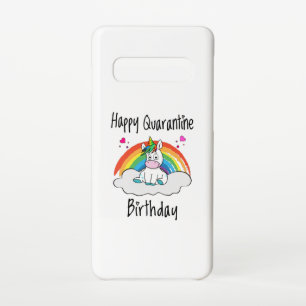 Quarantine Birthday Unicorn rainbow Samsung Galaxy Case