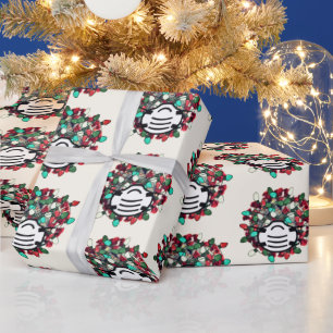 Quarantine Christmas Decorated Covid Pathogen Mask Wrapping Paper