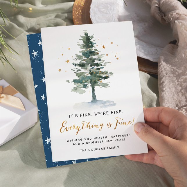 Quarantine Christmas Everything is Fine Funny Holiday Card (Creator Uploaded)