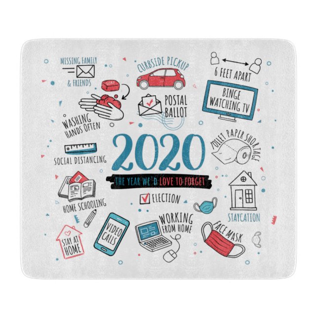 Quarantine Christmas Funny 2020 Commemorative Cutting Board (Front)