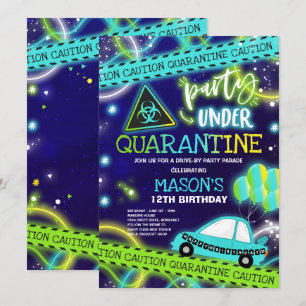 Quarantine Drive-By Birthday Party Parade Invitation
