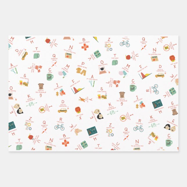 Quarantine Life Alphabet Wrapping Sheet (Front)