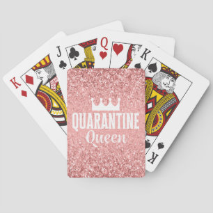Quarantine Queen - pink glitter with crown Playing Cards