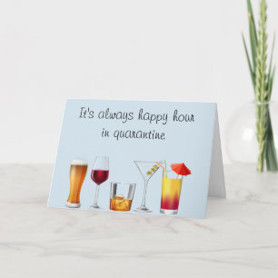 Quarantine Social Distancing Happy Hour Card