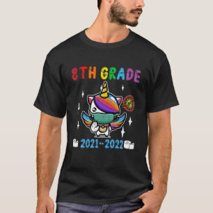 Quarantine Unicorn Hello Eighth Grade 2021 Back To T-Shirt