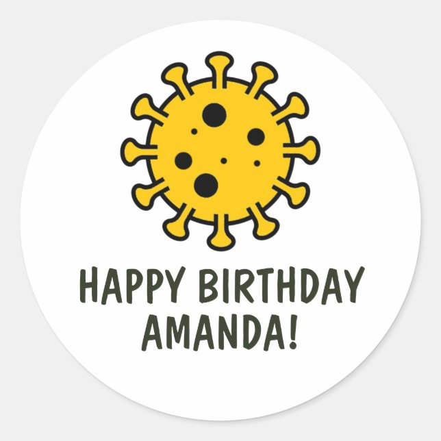 Quarantine Virtual Birthday Classic Round Sticker (Front)