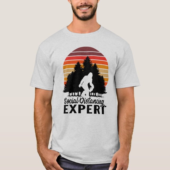 quarantined 2020 design, Bigfoot Social Distancing T-Shirt (Front)