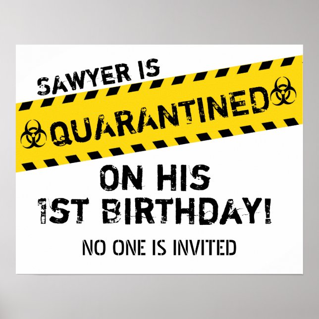 Quarantined Birthday Sign (Front)