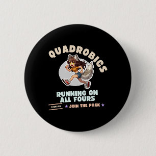 Quardrobics Therian Gear For Teen Tween Girl Fox W 2 Inch Round Button