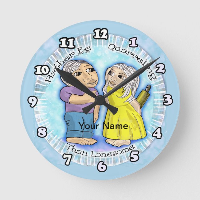 Quarreling or Lonesome  Round Clock (Front)