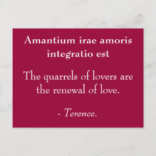 Quarrels of lovers - Terence quote Postcard