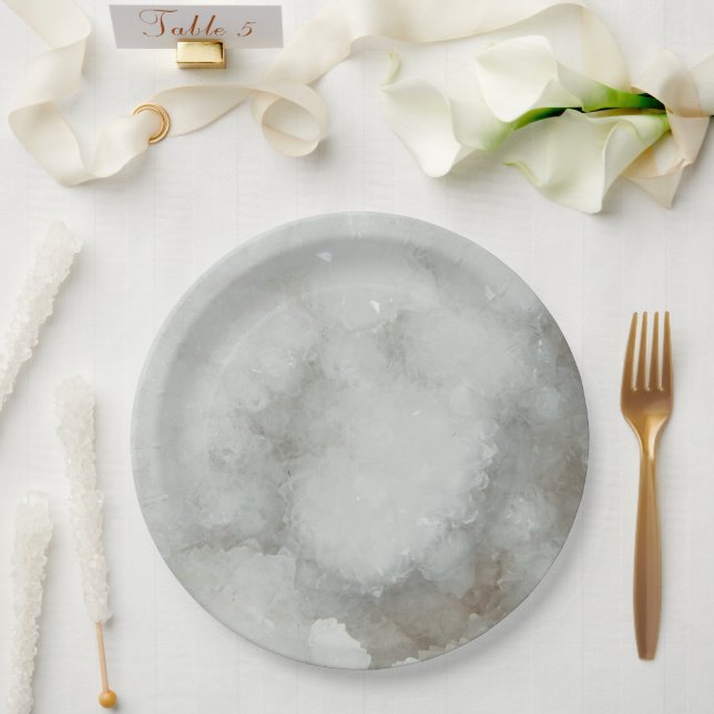 Quart Crystal Geode Paper Plate (Wedding)