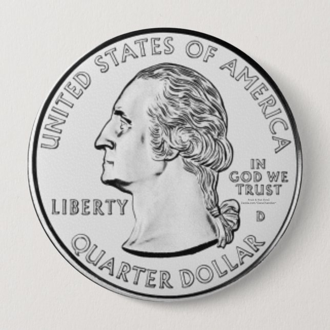 Quarter 4 Inch Round Button (Front)