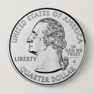 Quarter 4 Inch Round Button