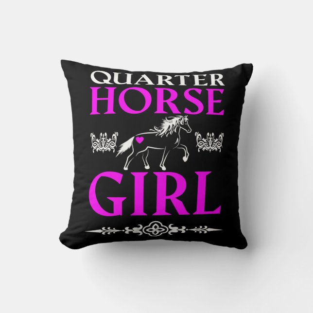 Quarter Horse Girl  Throw Pillow (Front)