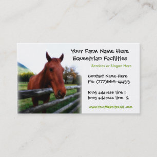 Quarter Horse Photo for Equestrian Services Business Card