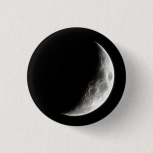 Quarter Moon Lunar Planet Globe 1 Inch Round Button