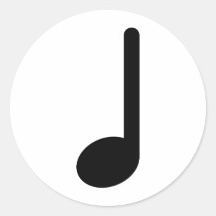 Quarter Note with Stem Facing Up Classic Round Sticker