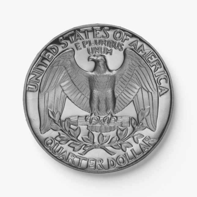 Quarter Paper Plates- Tails Plate (Front)