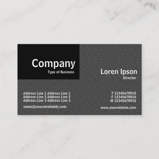 Quarter Patch - Dark Grey Embossed Texture Business Card (Front)