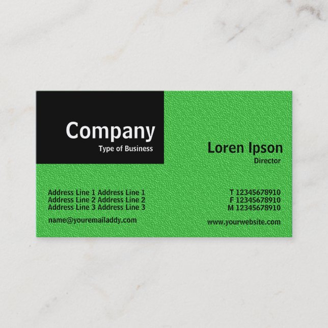 Quarter Patch - Green Embossed Texture Business Card (Front)