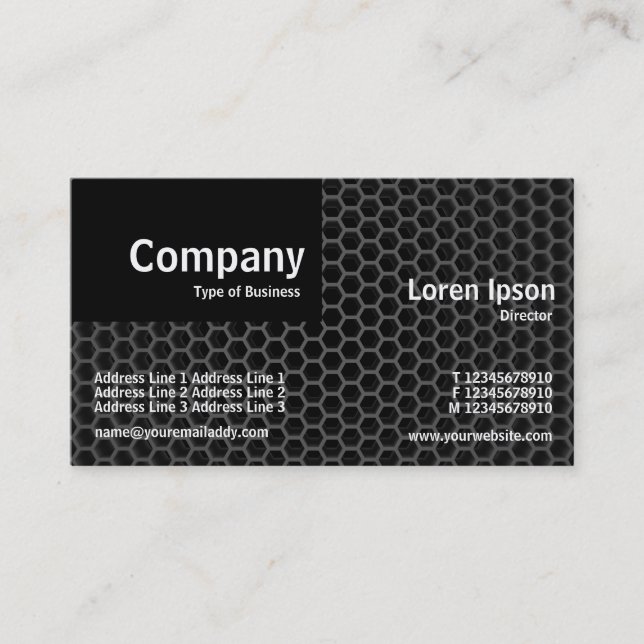 Quarter Patch - Honeycomb Dark Business Card (Front)