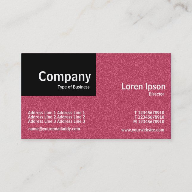 Quarter Patch - Red Embossed Texture Business Card (Front)