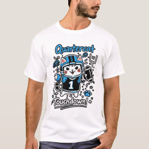 Quarterback Cat Illustration – Cute Football Cat D T-Shirt