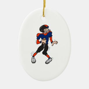 quarterback football player cartoon ceramic ornament