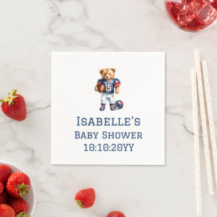 Quarterback Football Teddy Bear Baby Shower  Napkin