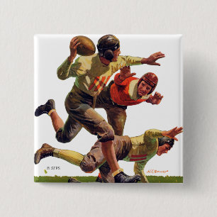 Quarterback Pass 2 Inch Square Button