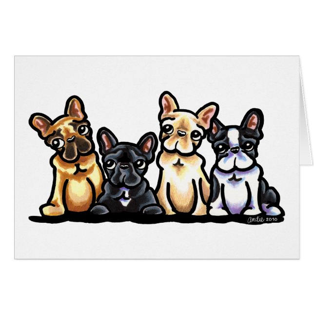 Quartet de Bulldog français (Devant horizontal)