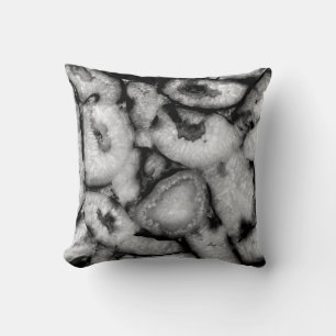 Quartz Agate Geode Black White gemstones  Throw Pillow