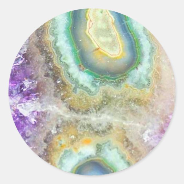 Quartz Candy Crystals Classic Round Sticker (Front)