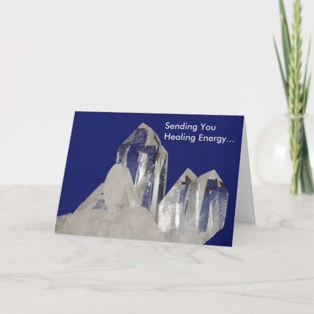 Quartz Crystal Love and Light Greeting Card (Front)