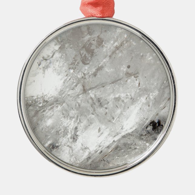 quartz crystal zen love healing stone sparkles metal ornament (Front)