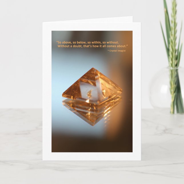Quartz Pyramid with quote Card (Front)