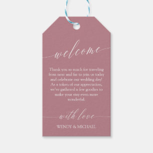 Quartz & White Wedding Welcome Gift Tags