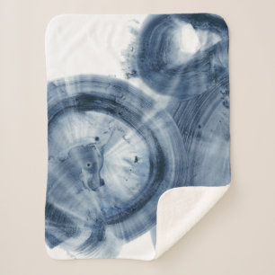 Quasars - Inky Blue Circles Sherpa Blanket