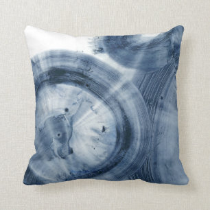 Quasars - Inky Blue Circles Throw Pillow