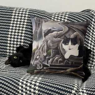 Quasi & Gargoyle Throw Pillow