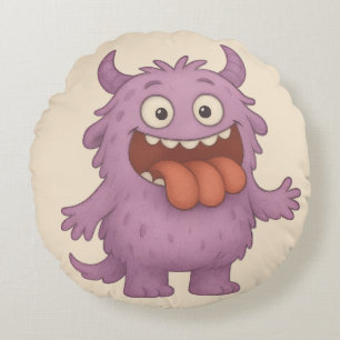 Quassel Kissen – Das gesprächige ADHS-Monster Round Pillow