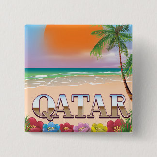 Quatar travel poster 2 inch square button
