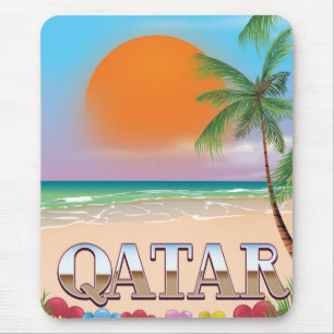Quatar travel poster mouse pad