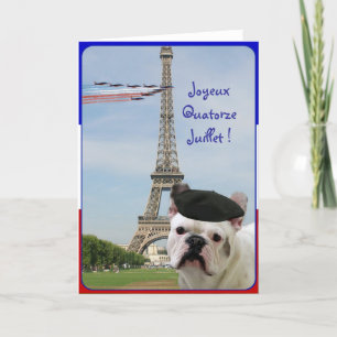 Quatorze Juillet French Bulldog greeting card