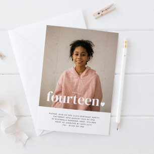 Quatorze photos du coeur Invitation d'anniversaire