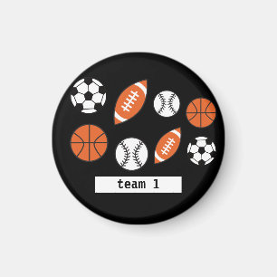 Quatre Ballons de sport amusants Magnet